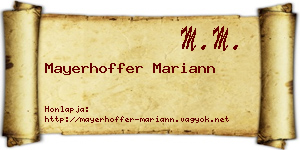 Mayerhoffer Mariann névjegykártya