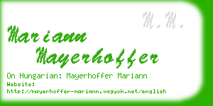 mariann mayerhoffer business card